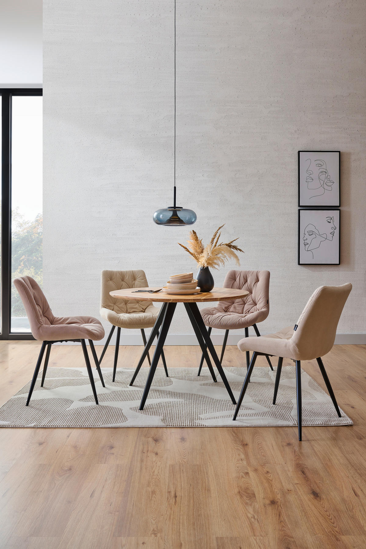 ESSTISCH in Holz, Metall 100/100/76 cm  - Schwarz/Akaziefarben, LIFESTYLE, Holz/Metall (100/100/76cm) - Landscape