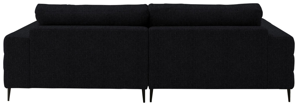 ECKSOFA in Flachgewebe Schwarz  - Schwarz, Design, Textil/Metall (253/177cm) - Dieter Knoll