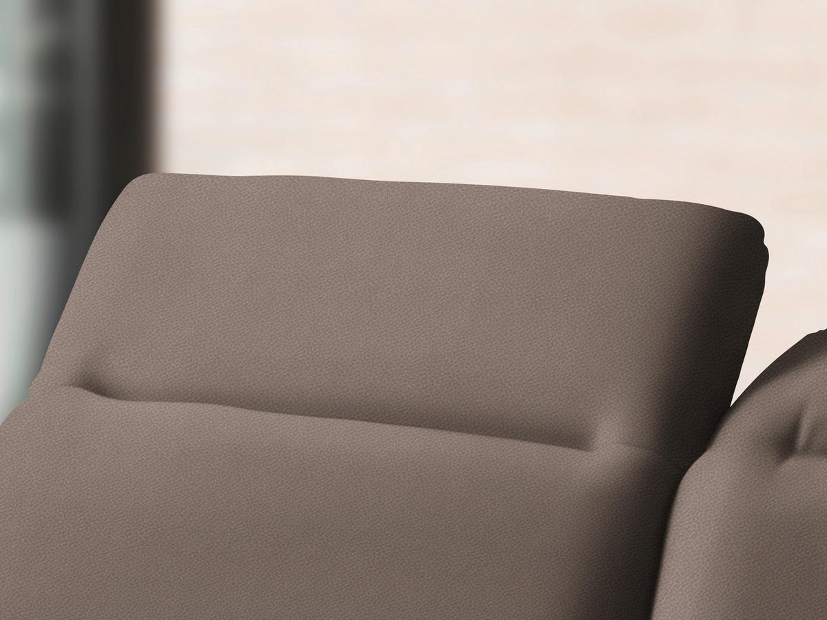 ECKSOFA in Flachgewebe Hellbraun  - Hellbraun/Schwarz, Design, Textil/Metall (180/289cm) - Stylife
