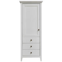 HIGHBOARD Weiß  58/150/40 cm  - Anthrazit/Weiß, Natur, Holz/Metall (58/150/40cm) - Linea Natura