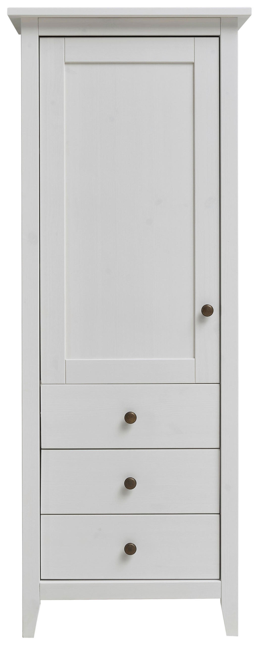 HIGHBOARD Weiß  58/150/40 cm  - Anthrazit/Weiß, Natur, Holz/Metall (58/150/40cm) - Linea Natura