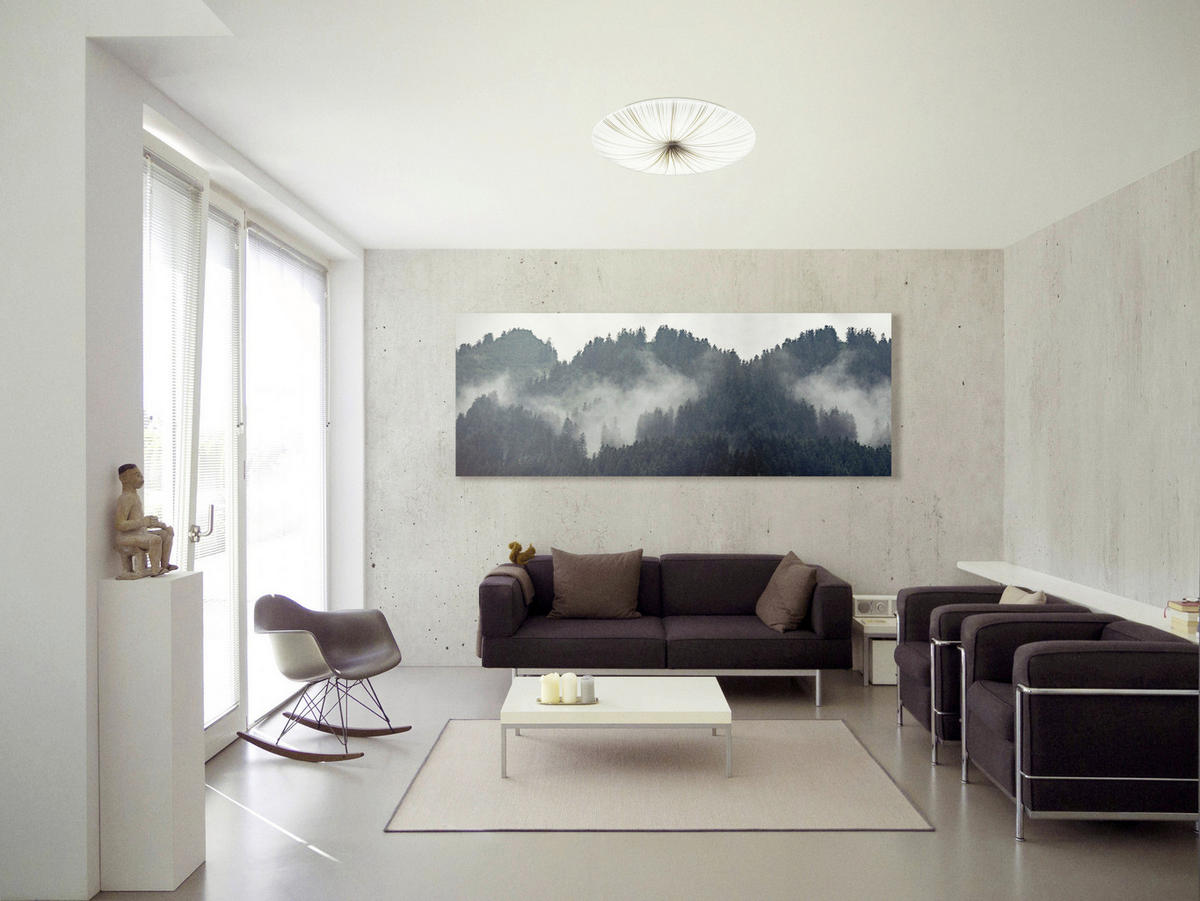 LED MENNYEZETI LÁMPA - ezüstszínű/fehér, Konventionell, műanyag/fém (51/7cm)