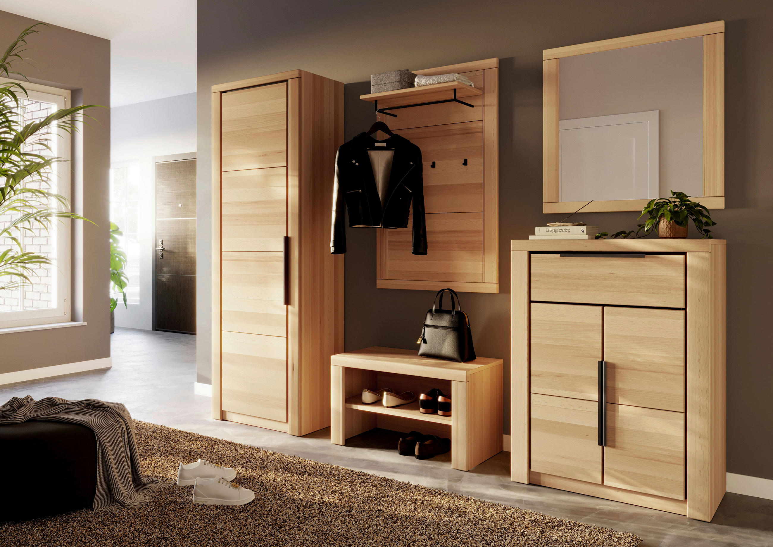 GARDEROBENPANEEL  in 80/120/28 cm  - Buchefarben, Design, Holz/Holzwerkstoff (80/120/28cm) - Livetastic