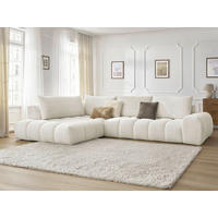 ECKSOFA Ottomane rechts  EVEREST Weiß Flachgewebe  - Schwarz/Weiß, MODERN, Kunststoff/Textil (352/210cm) - Livetastic