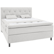 BOXSPRINGBETT 140/200 cm in Weiß - Weiß/Grau, KONVENTIONELL, Holz/Textil (140/200cm) - Elegando