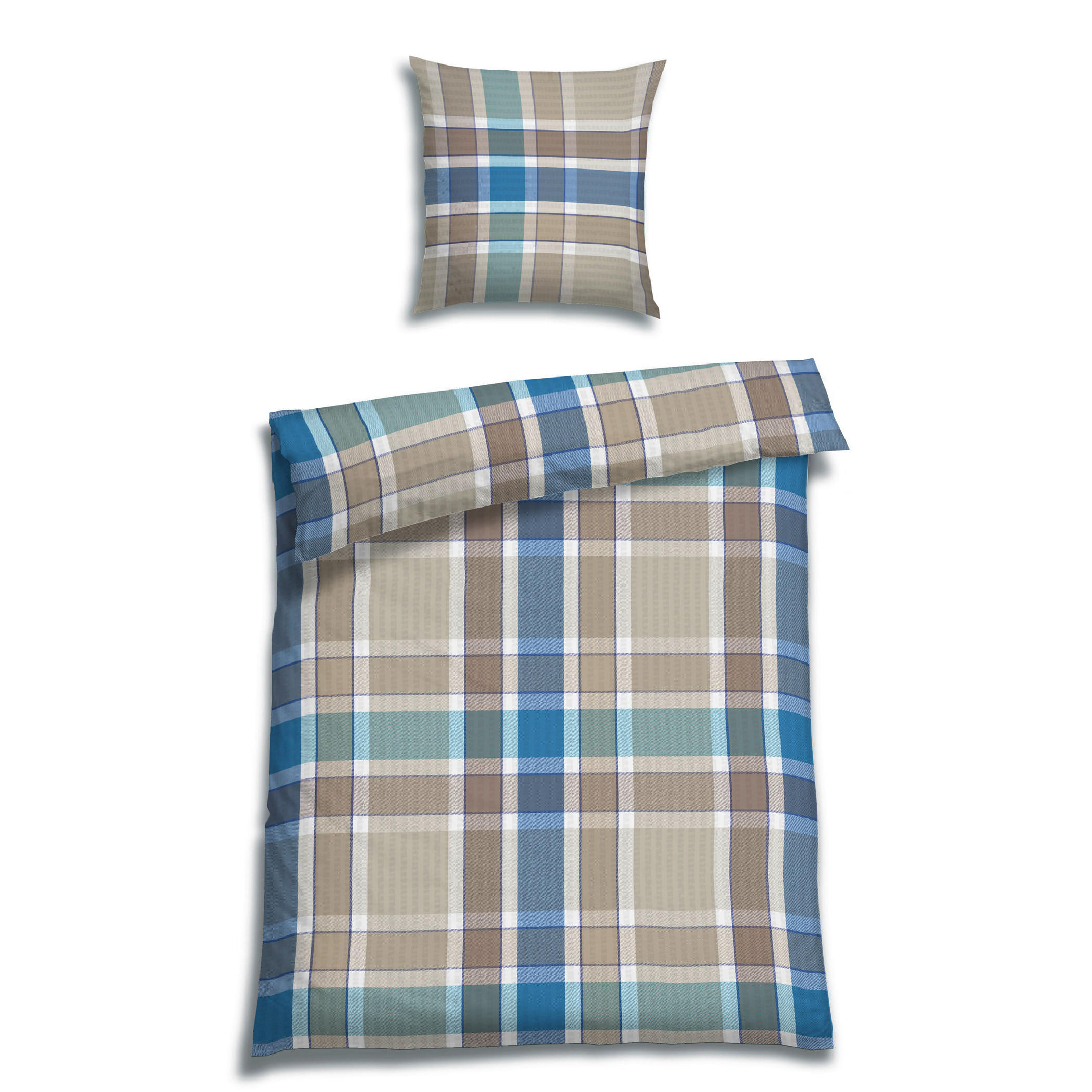 BETTWÄSCHE Seersucker 155/220 cm  - Dunkelblau, Basics, Textil (155/220cm) - Florella