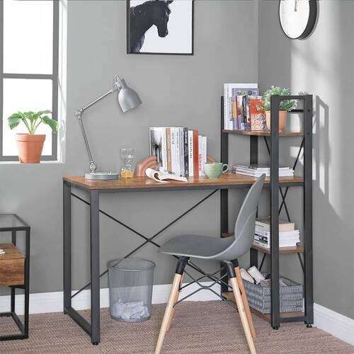PÍSACÍ STÔL, hnedá, čierna, 120/60/120 cm - hnedá/čierna, Basics, kov/kompozitné drevo (120/60/120cm) - Boxxx
