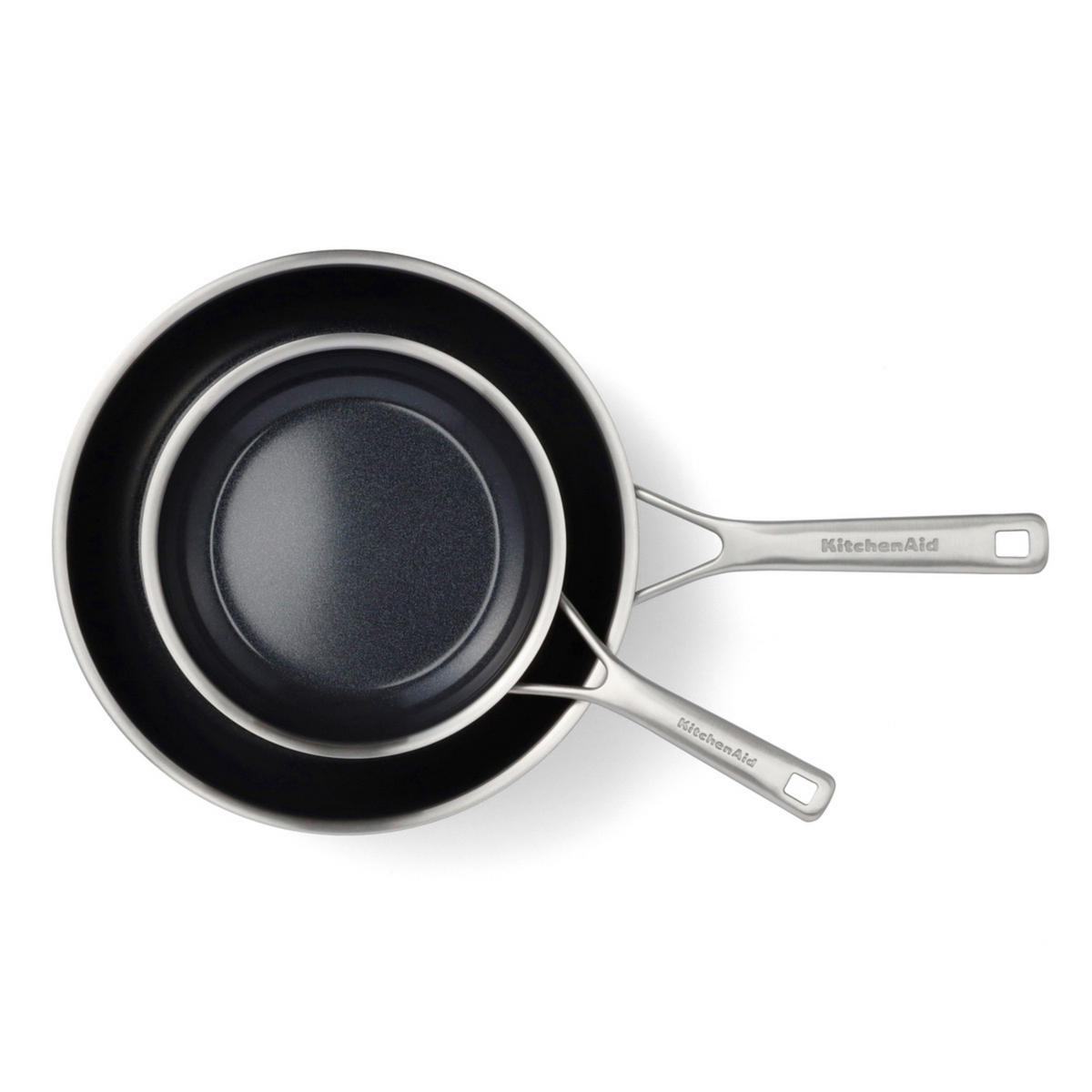 PFANNENSET Classic Stainless Steel Edelstahl 2-teilig  - Silberfarben/Schwarz, Basics, Kunststoff/Metall (20cm//28cmcm) - Kitchenaid