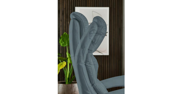 RELAXSESSEL in Leder Blaugrau  - Edelstahlfarben/Blaugrau, Design, Leder/Metall (76/119/86cm) - Dieter Knoll