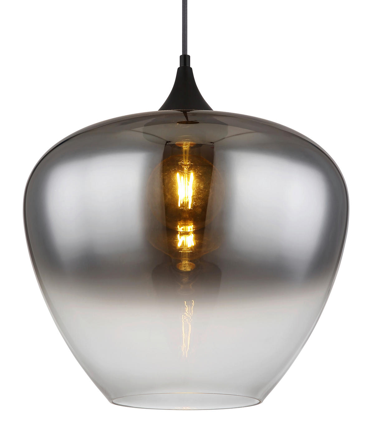 HÄNGELEUCHTE 40/120 cm   - Klar/Schwarz, Design, Glas/Metall (40/120cm)