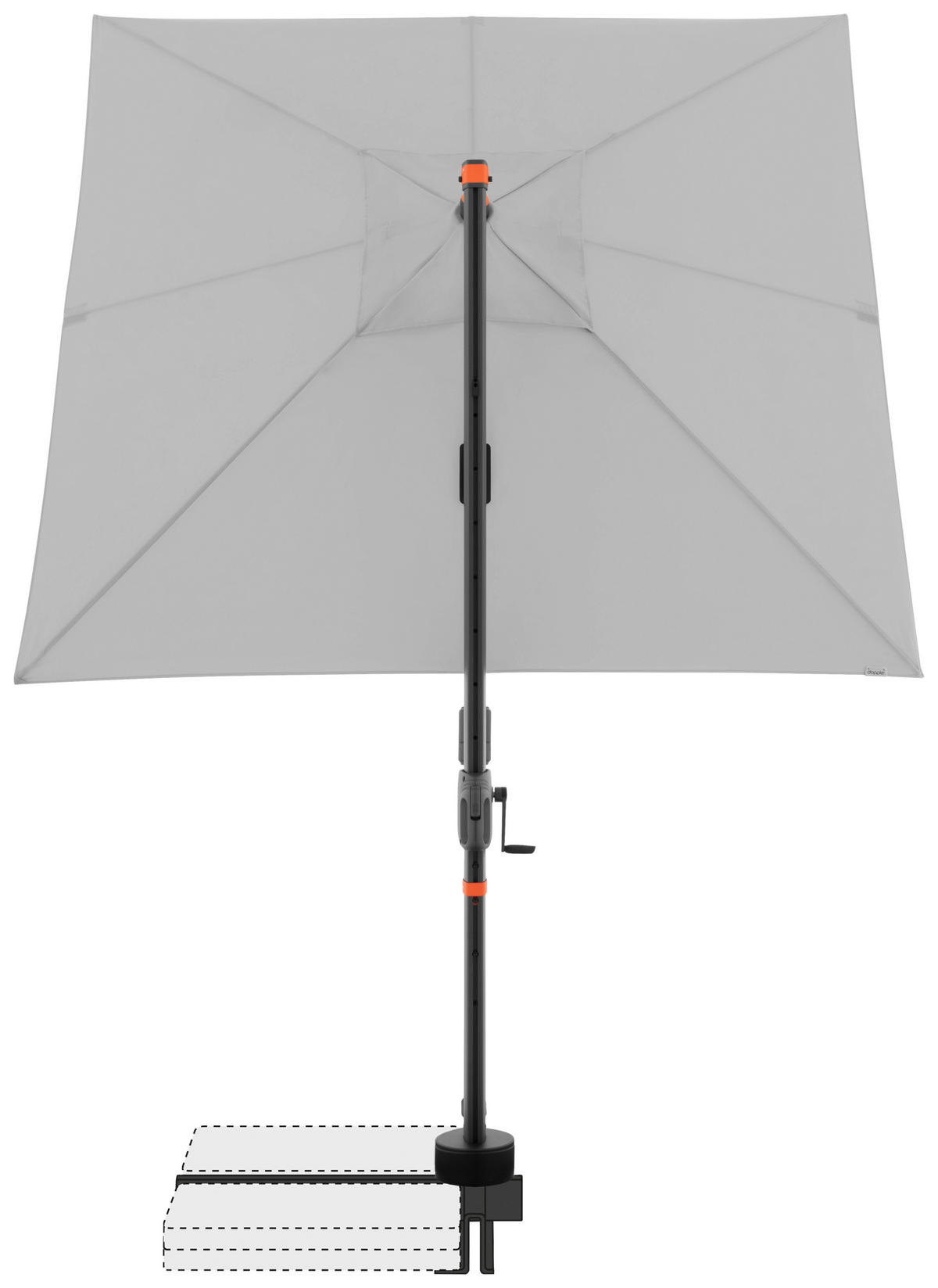 AMPELSCHIRM 210x210 cm  - Anthrazit/Hellgrau, Basics, Textil/Metall (210/210cm) - Doppler
