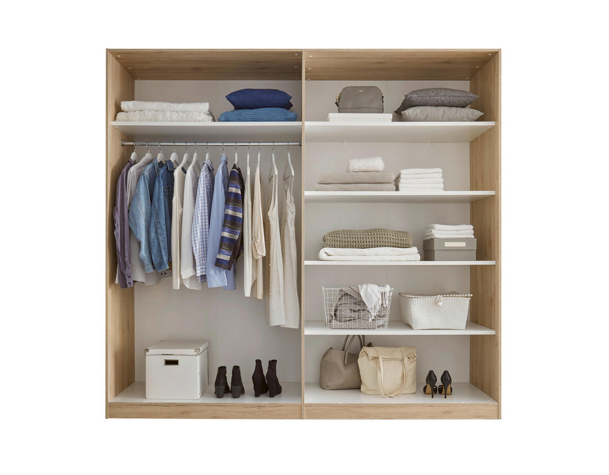 ORMAR S KLASIČNIM VRATIMA bijela, hrast San Remo   - bijela/hrast San Remo, Konvencionalno, staklo/drvni materijal (228/213/62cm) - Carryhome