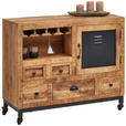 SERVIERWAGEN Naturfarben, Schwarz  100/85/40 cm  - Schwarz/Naturfarben, LIFESTYLE, Holz/Metall (100/85/40cm) - Landscape