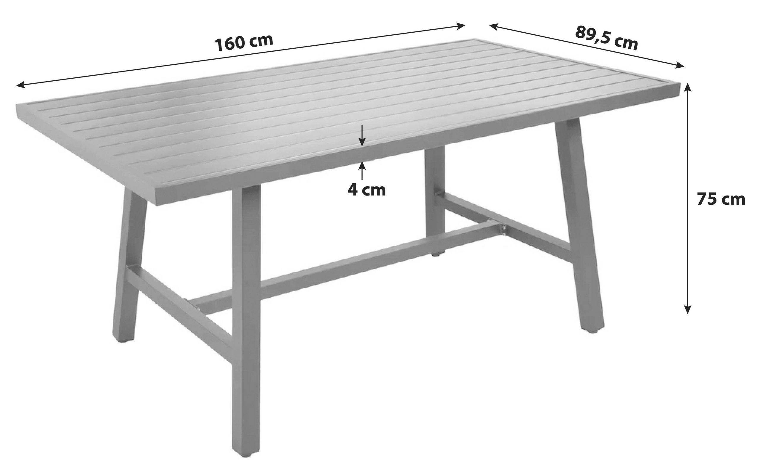 GARTENTISCH Metall Schwarz rechteckig  - Schwarz, Basics, Metall (160/89,5/75cm) - Gardenson