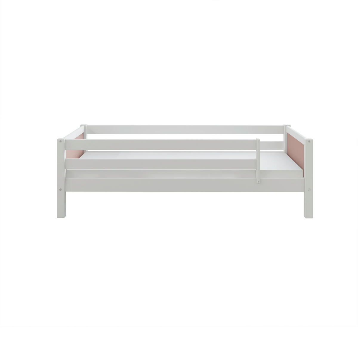 BETT 90/200 cm,  in Rosa, Weiß, Rollrost, Absturzsicherung  - Rosa/Weiß, MODERN, Holz (90/200cm) - Chameo