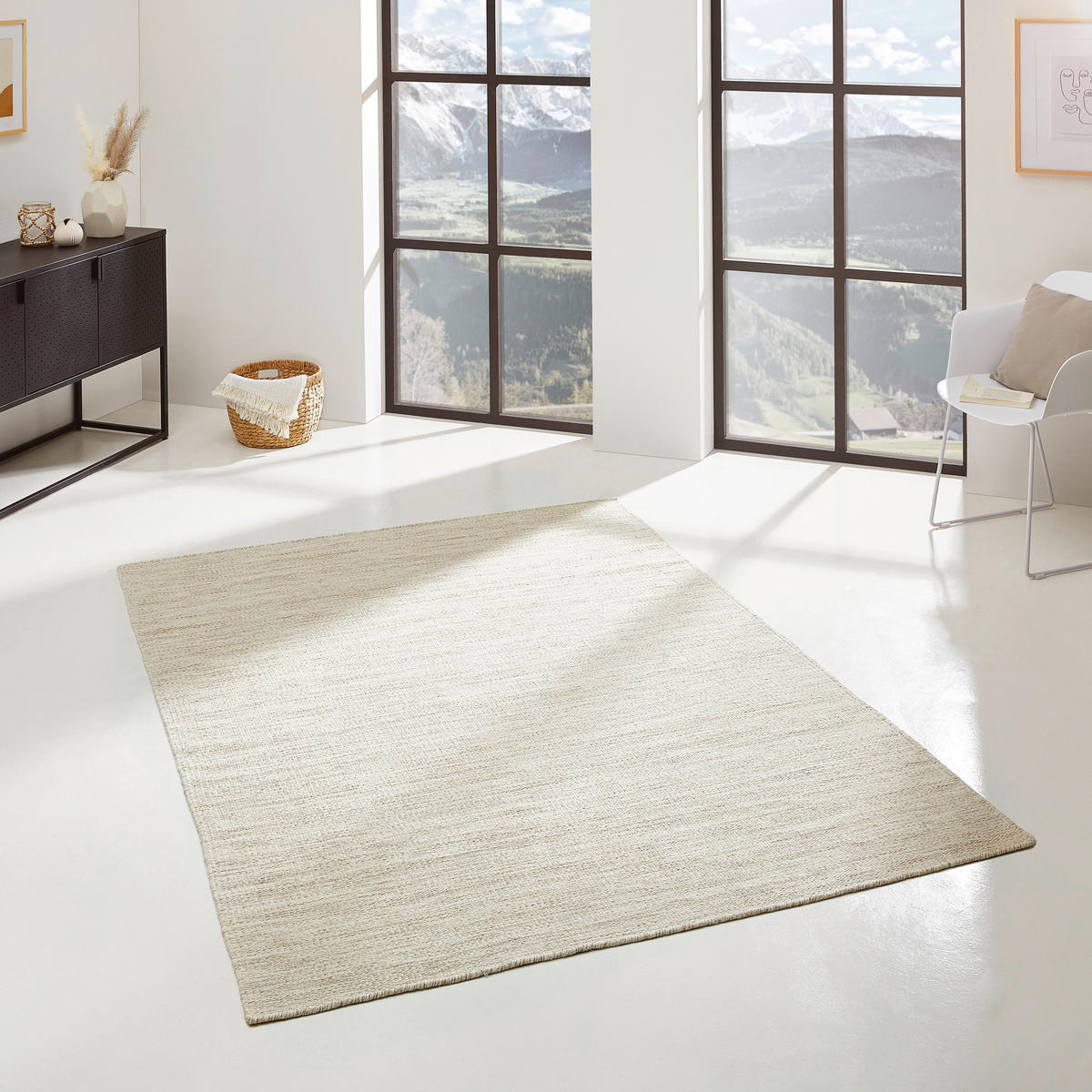 LINEA NATURA Handwebteppich 120x180 Beige cm