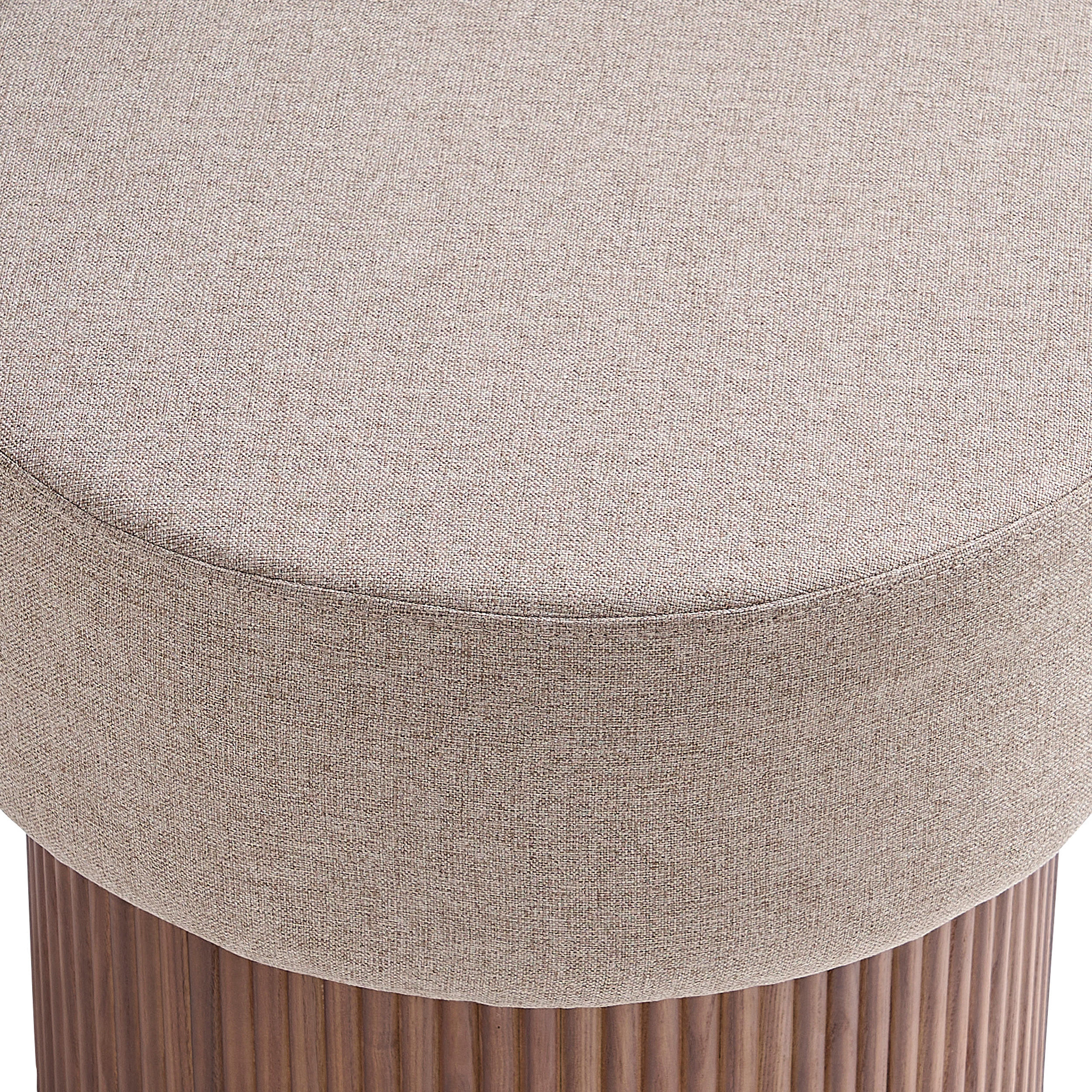 Thumbnail - Livetastic Hocker, Braun, Walnuss, Textil, furniert, rund, 50x43x50 cm, Stauraum, Stühle