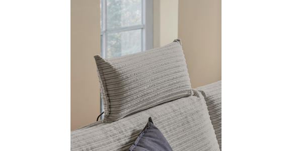 ECKSOFA in Cord Hellgrau  173/276 cm  - Hellgrau/Schwarz, KONVENTIONELL, Textil/Metall (173/276cm) - Carryhome