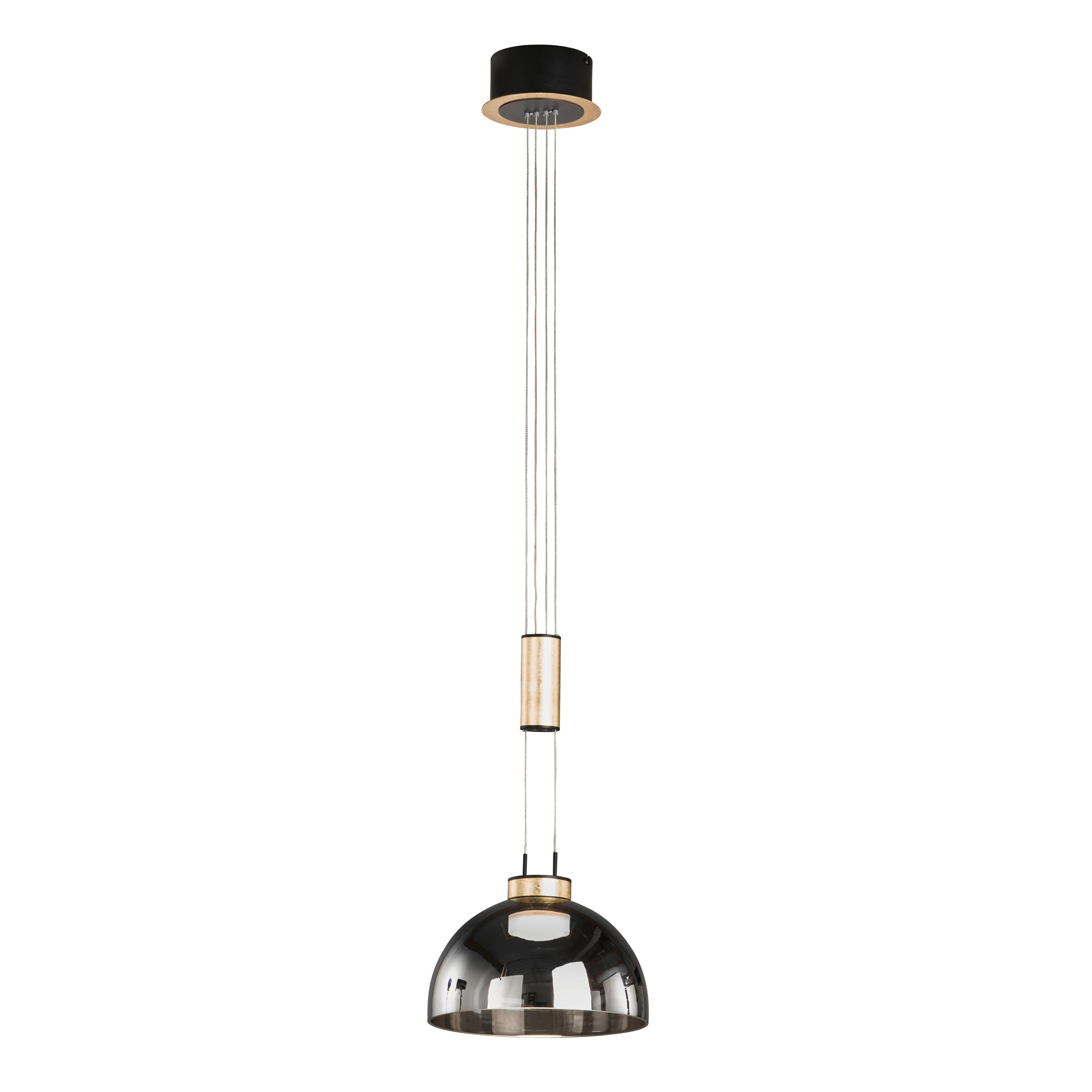 LED-PENDELLEUCHTE 25/115-170 cm    - Schwarz, Konventionell, Glas/Metall (25/115-170cm) - Fischer & Honsel