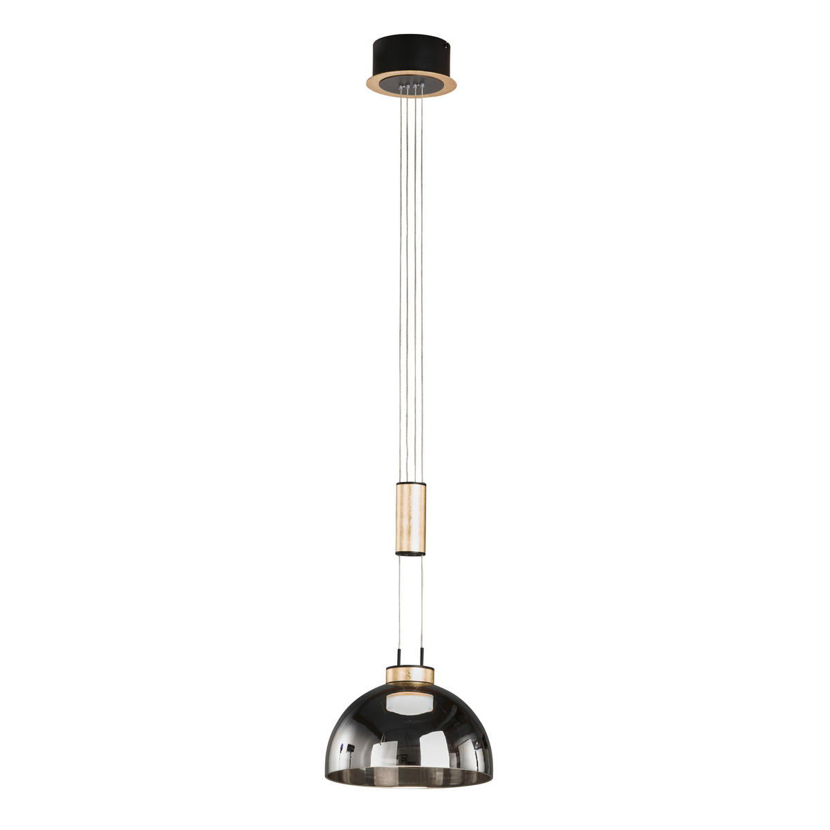 LED-PENDELLEUCHTE 25/115-170 cm    - Schwarz, Konventionell, Glas/Metall (25/115-170cm) - Fischer & Honsel