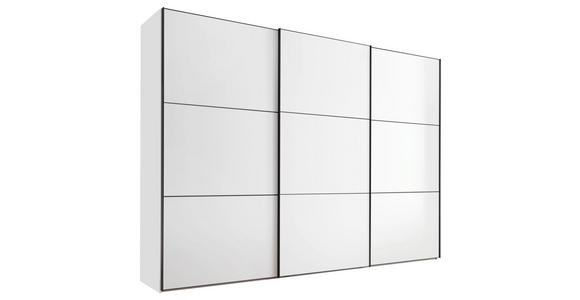 SCHWEBETÜRENSCHRANK 280/222/68 cm 3-türig  - Schwarz/Weiß, Holzwerkstoff/Metall (280/222/68cm) - Moderano