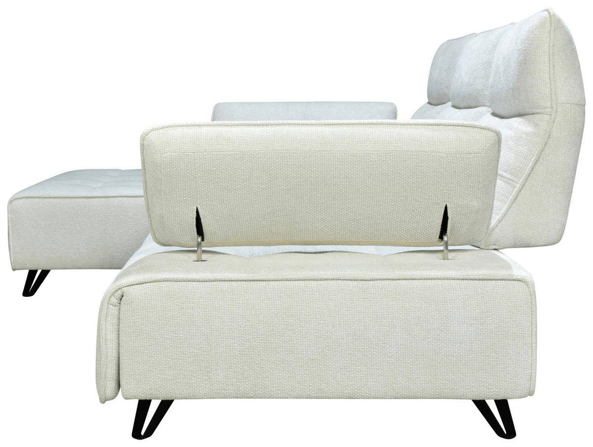 ECKSOFA Creme Chenille  - Creme/Schwarz, Design, Kunststoff/Textil (162/314cm) - Livetastic