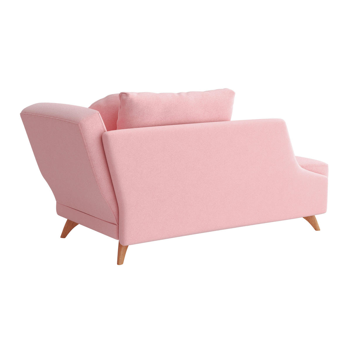 RÉCAMIERE in Flachgewebe Rosa  - Eichefarben/Rosa, Modern, Holz/Textil (205/74-87/94cm) - Bali