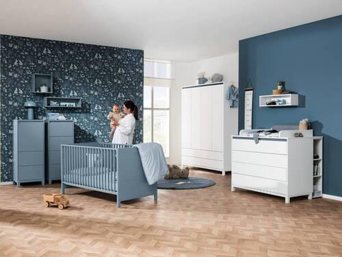 GITTERBETT Olli Babybett 144,6/76,3 cm  - Blau, Basics, Holz/Holzwerkstoff (144,6/76,3cm) - Paidi