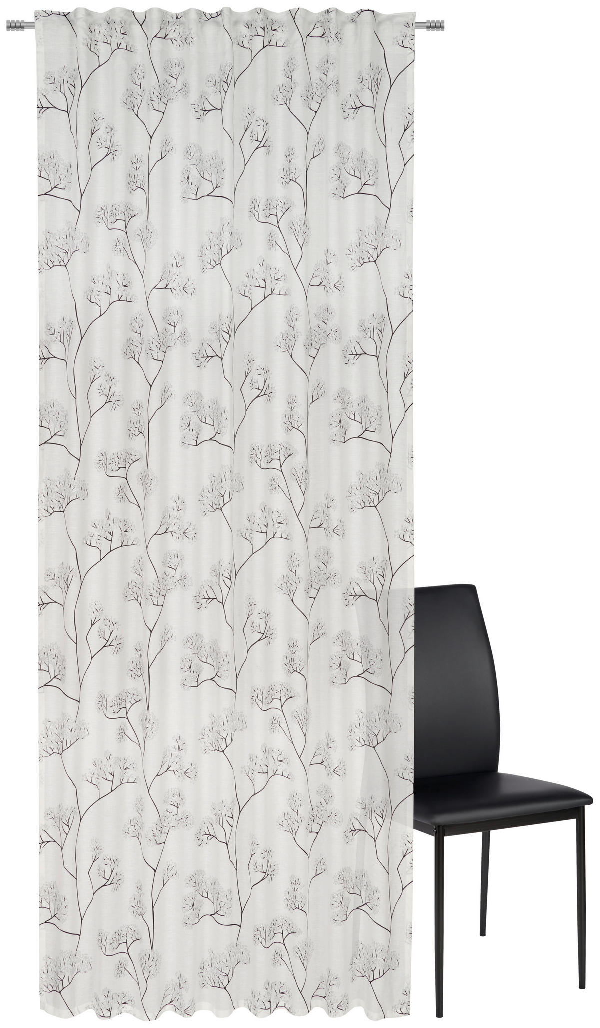 FERTIGVORHANG transparent  - Grau, Trend, Textil (140/255cm) - Bio:Vio