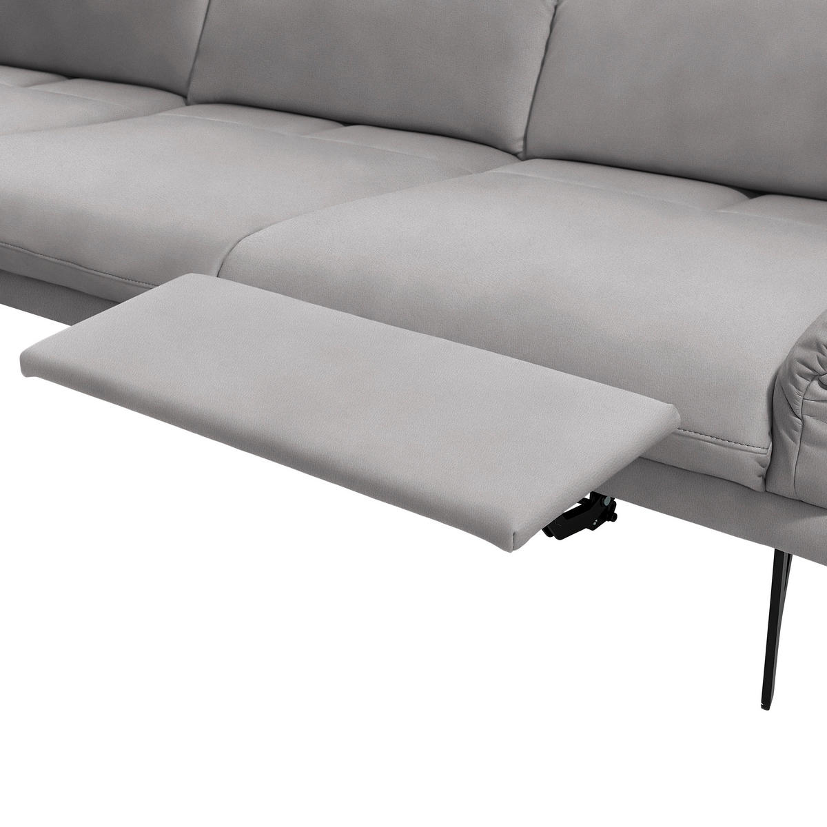 ECKSOFA in Echtleder Hellgrau  173/308 cm  - Anthrazit/Hellgrau, Design, Leder/Metall (173/308cm) - Joop!