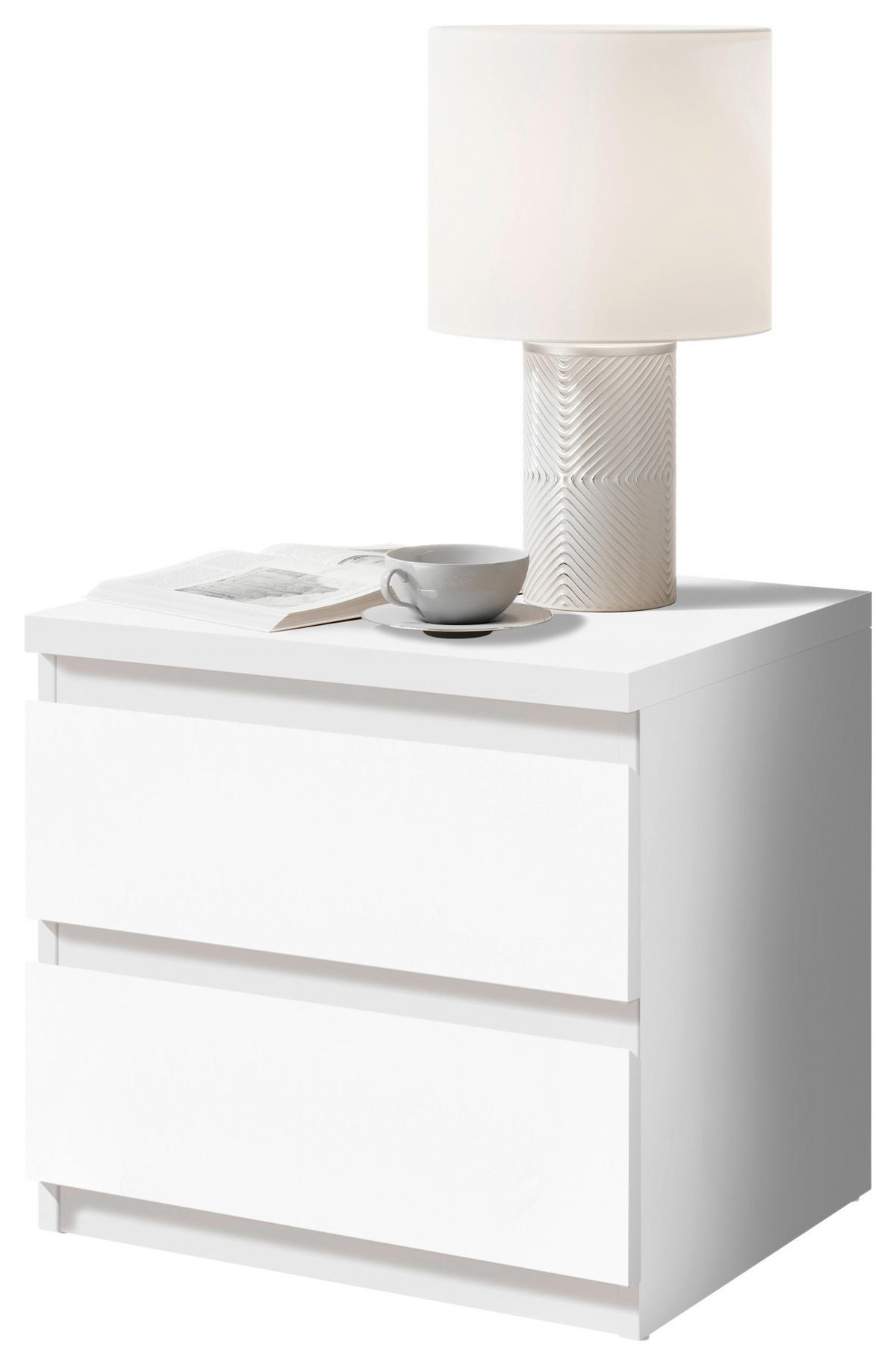 NOĆNI STOČIĆ bela  - bela/crna, Osnovno, pločasti materijal/plastika (45/43,6/38cm) - Hom`in