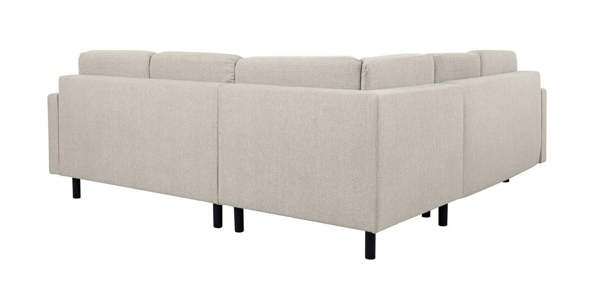 ECKSOFA in Hellgrau  - Buchefarben/Hellgrau, Design, Holz/Textil (242/242cm) - MID.YOU
