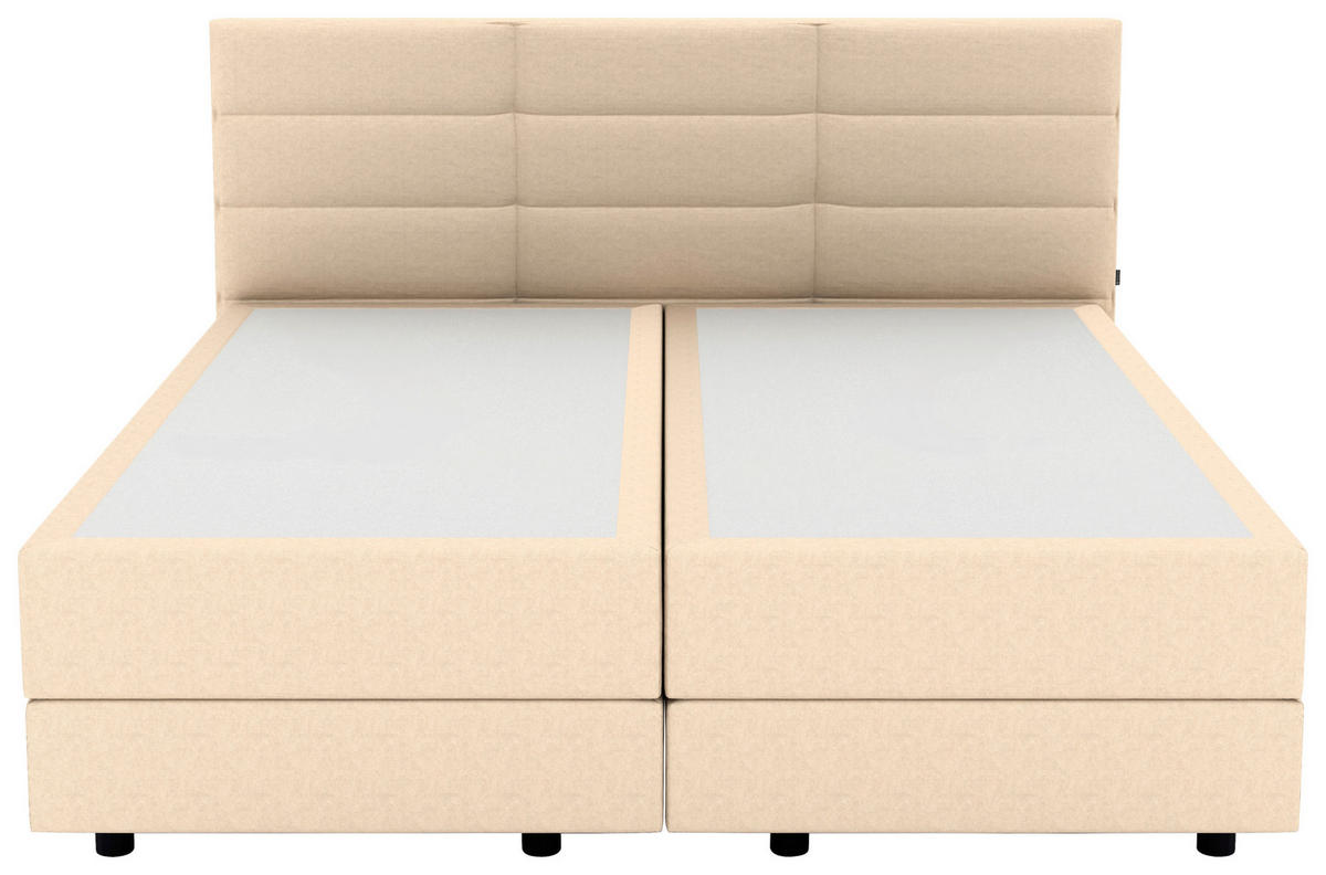 BOXSPRINGBETT 200/200 cm  in Beige  - Beige/Schwarz, KONVENTIONELL, Holzwerkstoff/Kunststoff (200/200cm) - Musterring