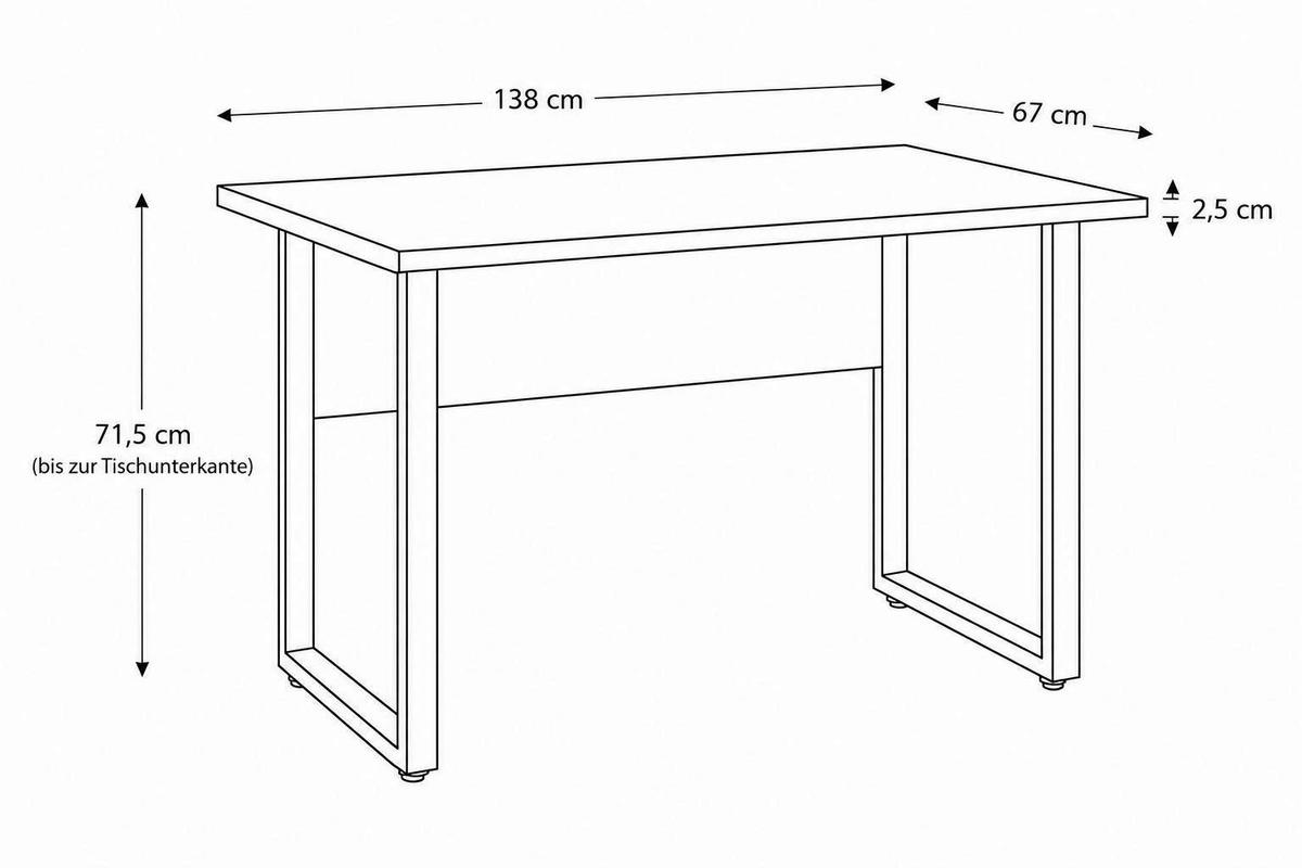 PSACÍ STŮL, antracitová, 138/67/74 cm - šedá/antracitová, Lifestyle, kov/kompozitní dřevo (138/67/74cm) - MID.YOU