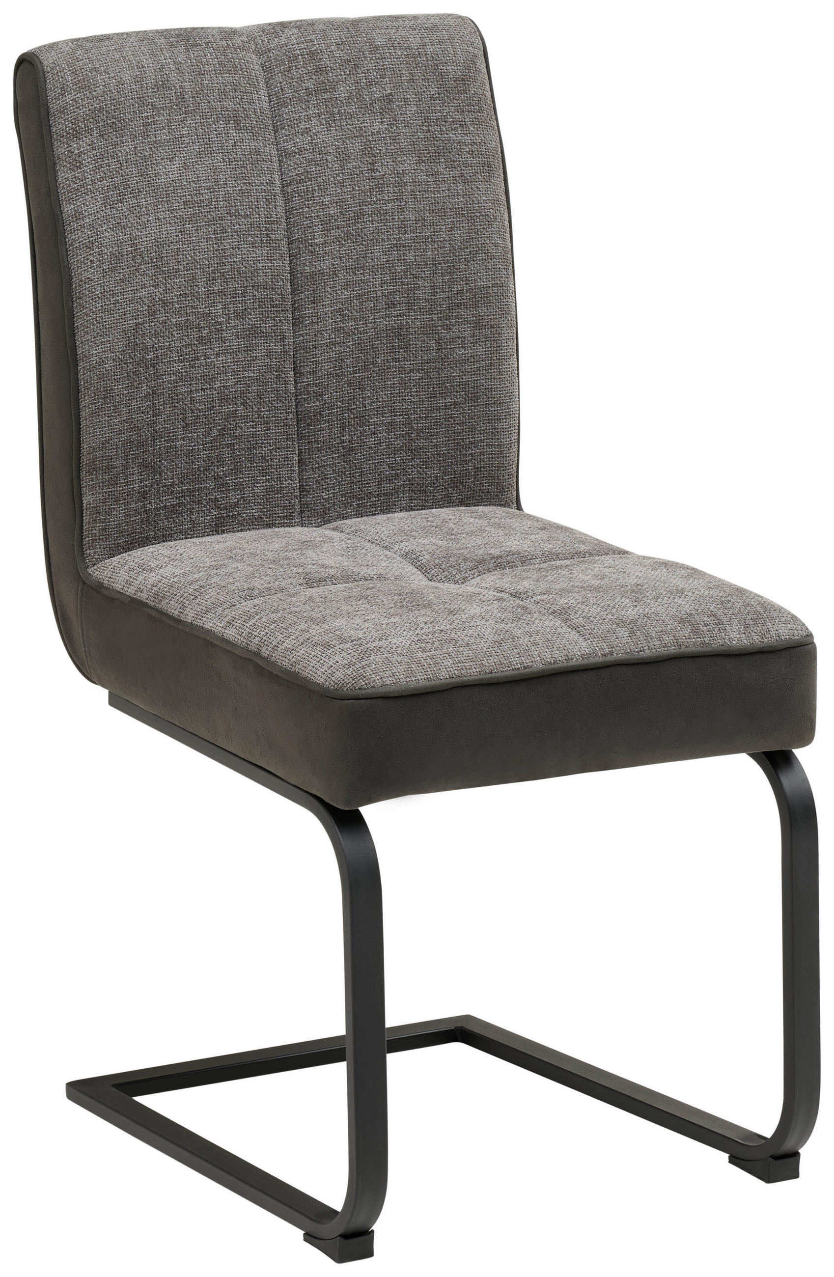 SCHWINGSTUHL   Mikrofaser, Leinenoptik  - Schwarz/Grau, KONVENTIONELL, Textil/Metall (49/91/60cm) - MID.YOU