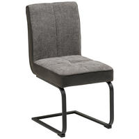 SCHWINGSTUHL   Mikrofaser, Leinenoptik  - Schwarz/Grau, KONVENTIONELL, Textil/Metall (49/91/60cm) - MID.YOU