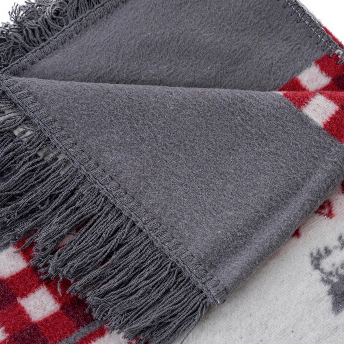 PLAID 180/220 cm  - Rot/Weiß, Basics, Kunststoff/Textil (180/220cm) - X-Mas