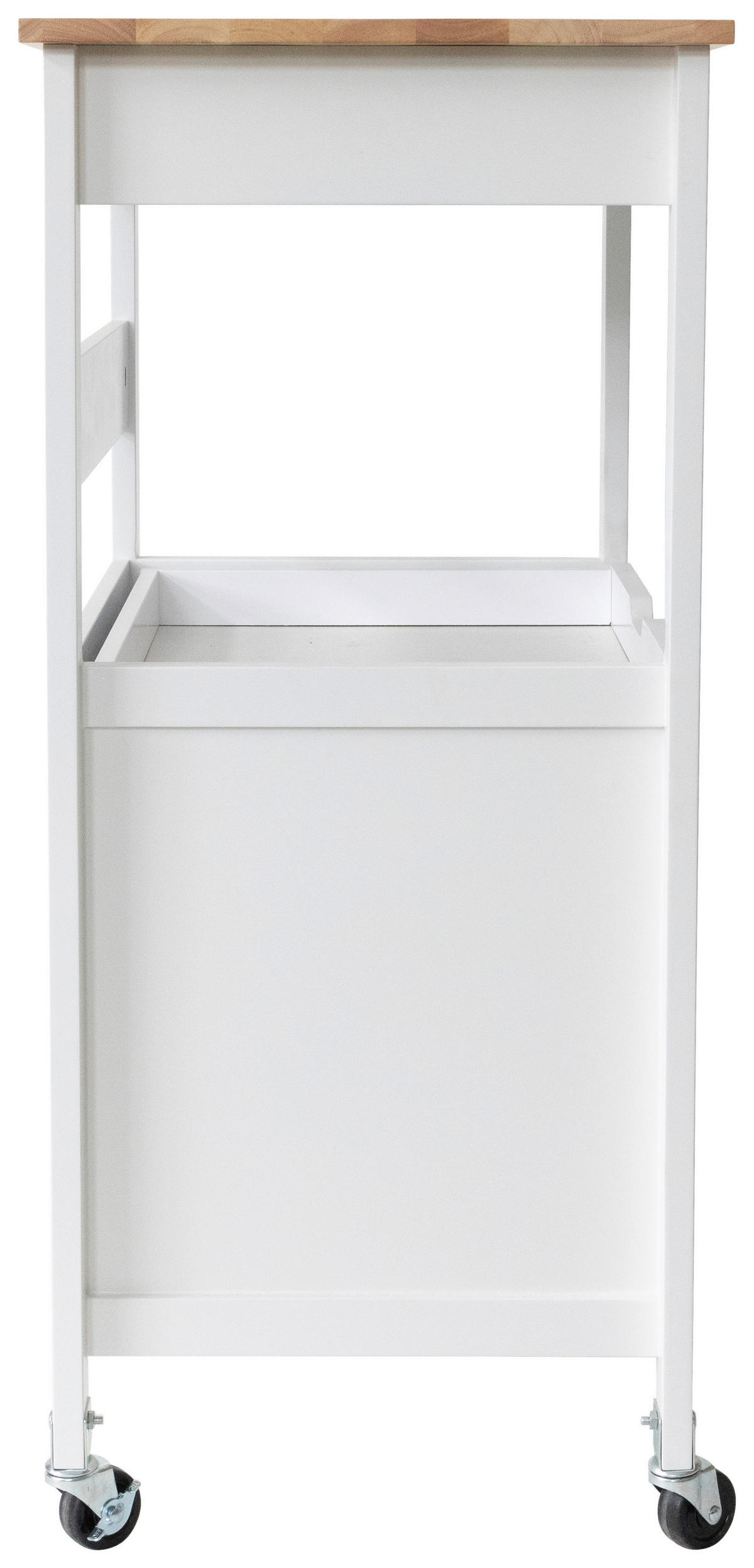 SERVIERWAGEN in Weiß  - Silberfarben/Schwarz, Basics, Holz/Holzwerkstoff (68/89/40cm) - MID.YOU