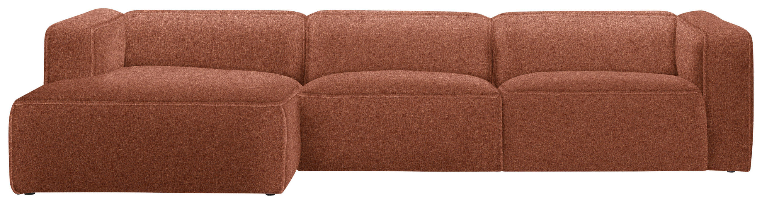 ECKSOFA in Webstoff Rostfarben  163/332 cm  - Rostfarben/Schwarz, Design, Kunststoff/Textil (163/332cm) - Stylife