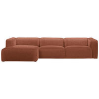 ECKSOFA in Webstoff Rostfarben  163/332 cm  - Rostfarben/Schwarz, Design, Kunststoff/Textil (163/332cm) - Stylife