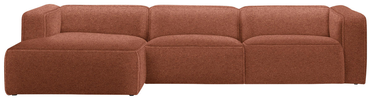 ECKSOFA in Webstoff Rostfarben  163/332 cm  - Rostfarben/Schwarz, Design, Kunststoff/Textil (163/332cm) - Stylife
