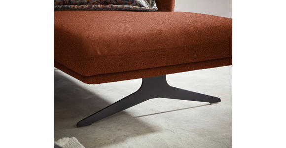 ECKSOFA in Flachgewebe Rostfarben  259/152 cm  - Rostfarben/Schwarz, Design, Textil/Metall (259/152cm) - Dieter Knoll