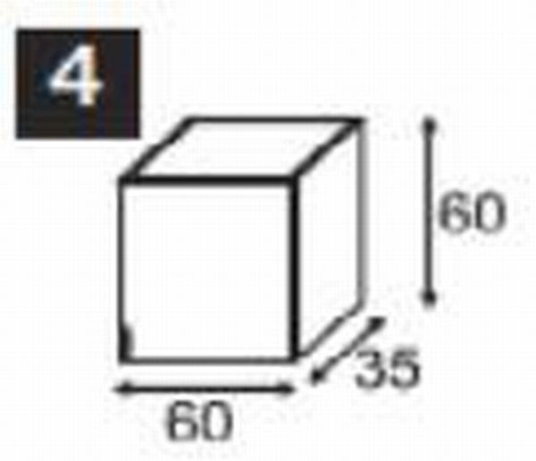 GORNJI KUHINJSKI ELEMENT   - sonoma hrast/boja aluminijuma, Dizajnerski, metal/pločasti materijal (60/60/35cm) - Boxxx