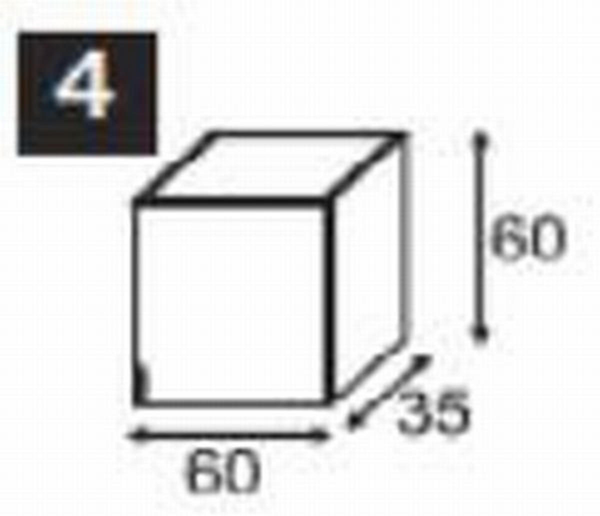 KUHINJSKI GORNJI ELEMENT  60/60/35 cm   - bijela/boje aluminija, Design, drvni materijal/metal (60/60/35cm) - Boxxx