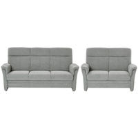 SITZGARNITUR Flachgewebe Hellgrau  - Hellgrau/Alufarben, KONVENTIONELL, Textil/Metall (142-194/100/89cm) - Beldomo Comfort