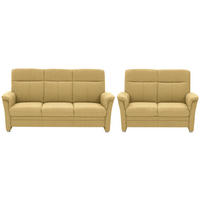 SITZGARNITUR Flachgewebe Gelb  - Gelb/Alufarben, Konventionell, Textil/Metall (142-194/100/89cm) - Beldomo Comfort