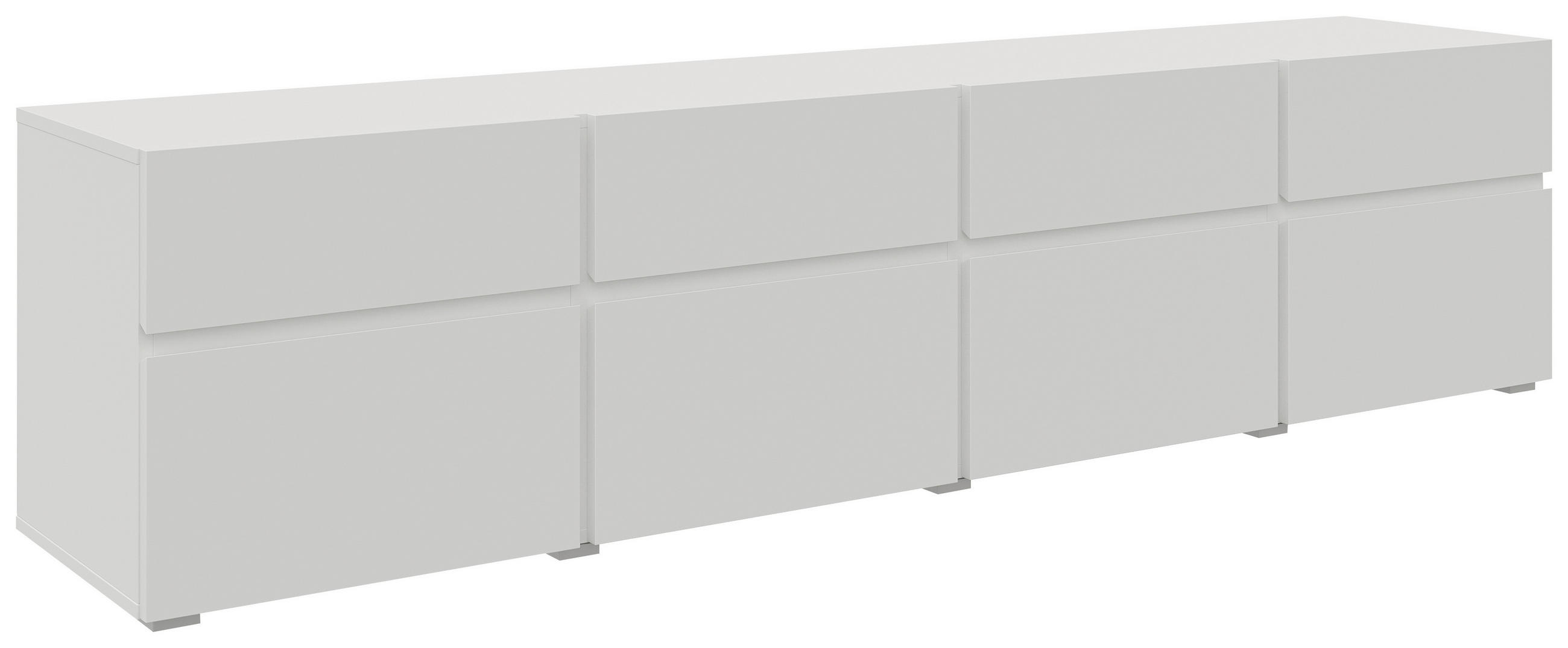 LOWBOARD  in 200/52,8/40 cm  - Silberfarben/Weiß, Design, Holzwerkstoff (200/52,8/40cm) - Xora