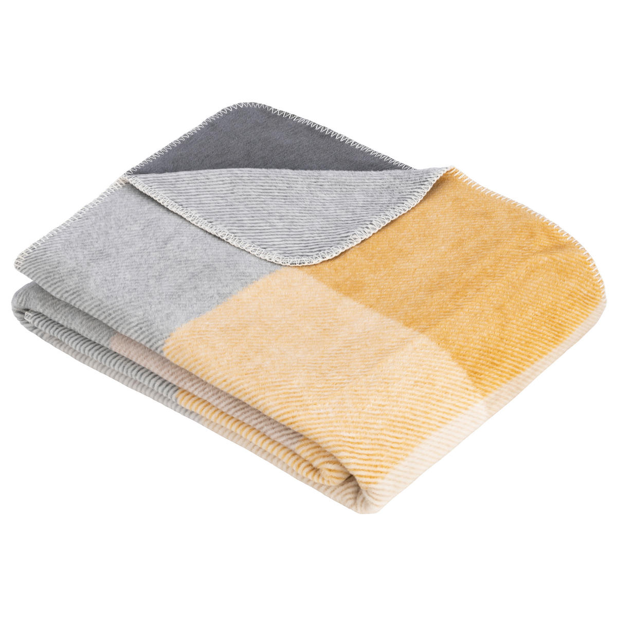 DOMÁCA DEKA, bavlna, 150/200 cm - žltá/sivá, Konventionell, textil (150/200cm) - S. Oliver