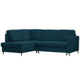 ECKSOFA in Chenille Petrol  - Petrol/Schwarz, MODERN, Holz/Textil (184/241cm) - Carryhome