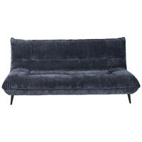 3-SITZER-SOFA  in Mikrofaser Dunkelblau  - Schwarz/Dunkelblau, KONVENTIONELL, Textil/Metall (230/100/101cm) - Hom`in